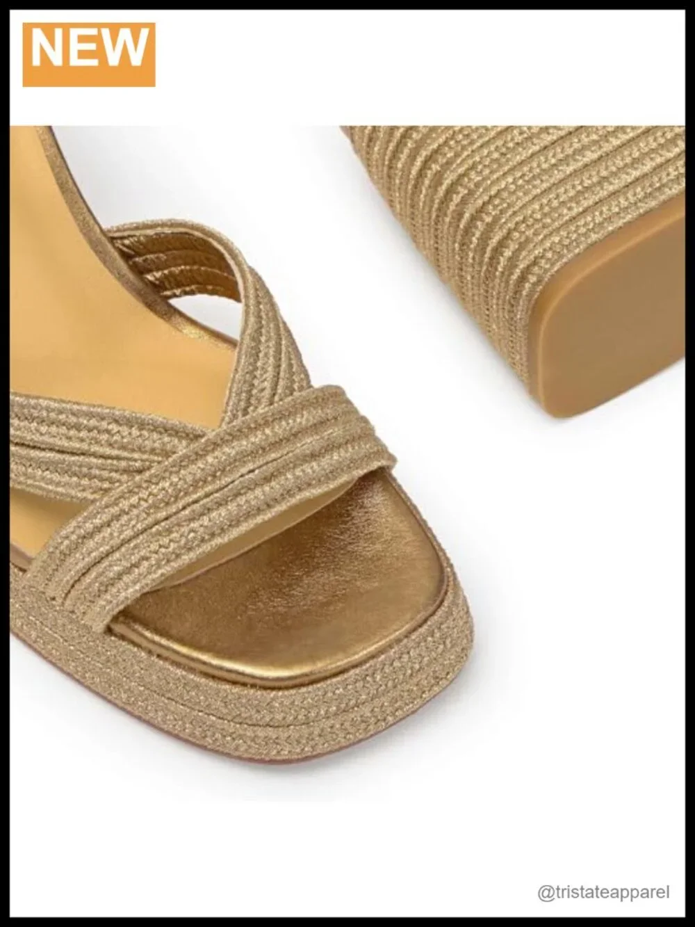 Metallic Weave Platform Sandal